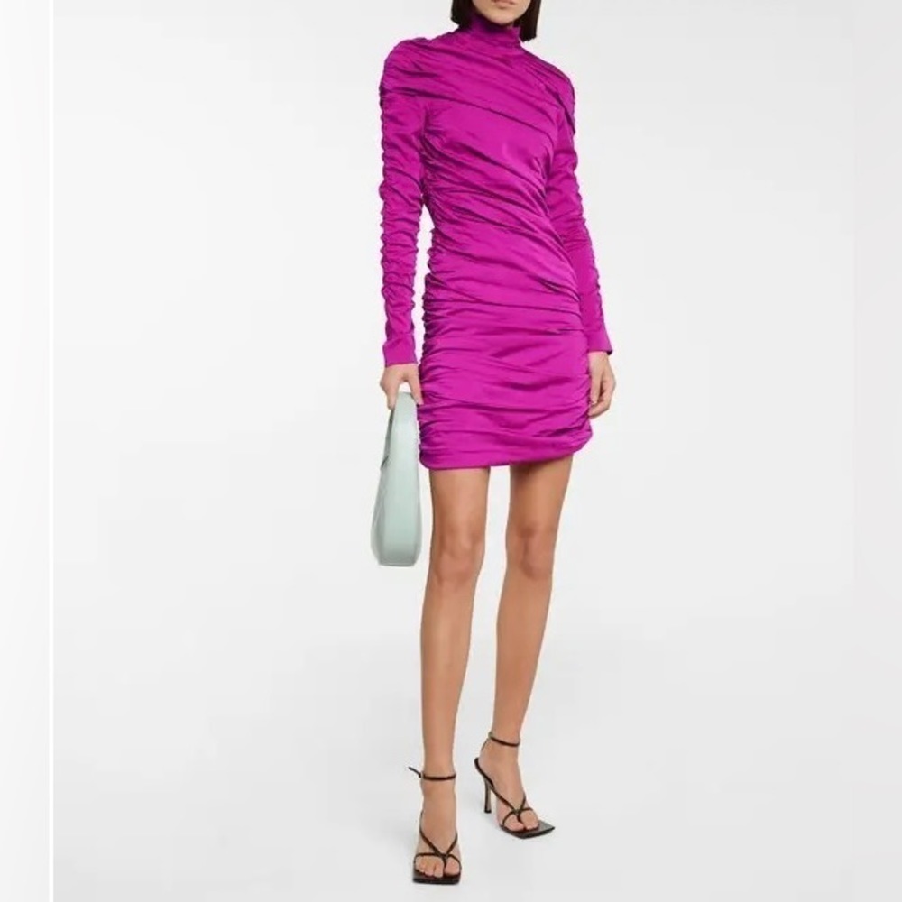 STELLA McCARTNEY Faye Ruched pink Mini dress Size 4 designer dress L@@k